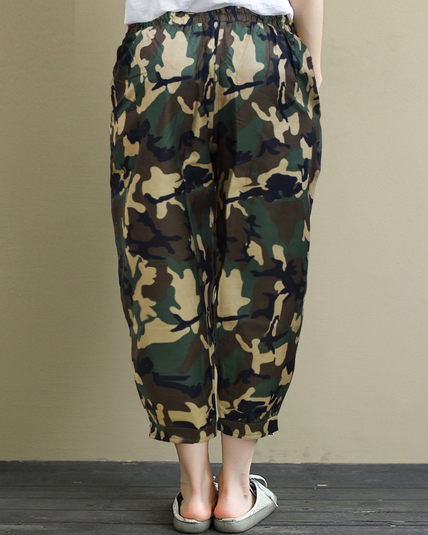 Vintage Olive Army Print & Camo Pajama Capri Combo Pack For Womens & Girls(Pack Of 2 Pcs)