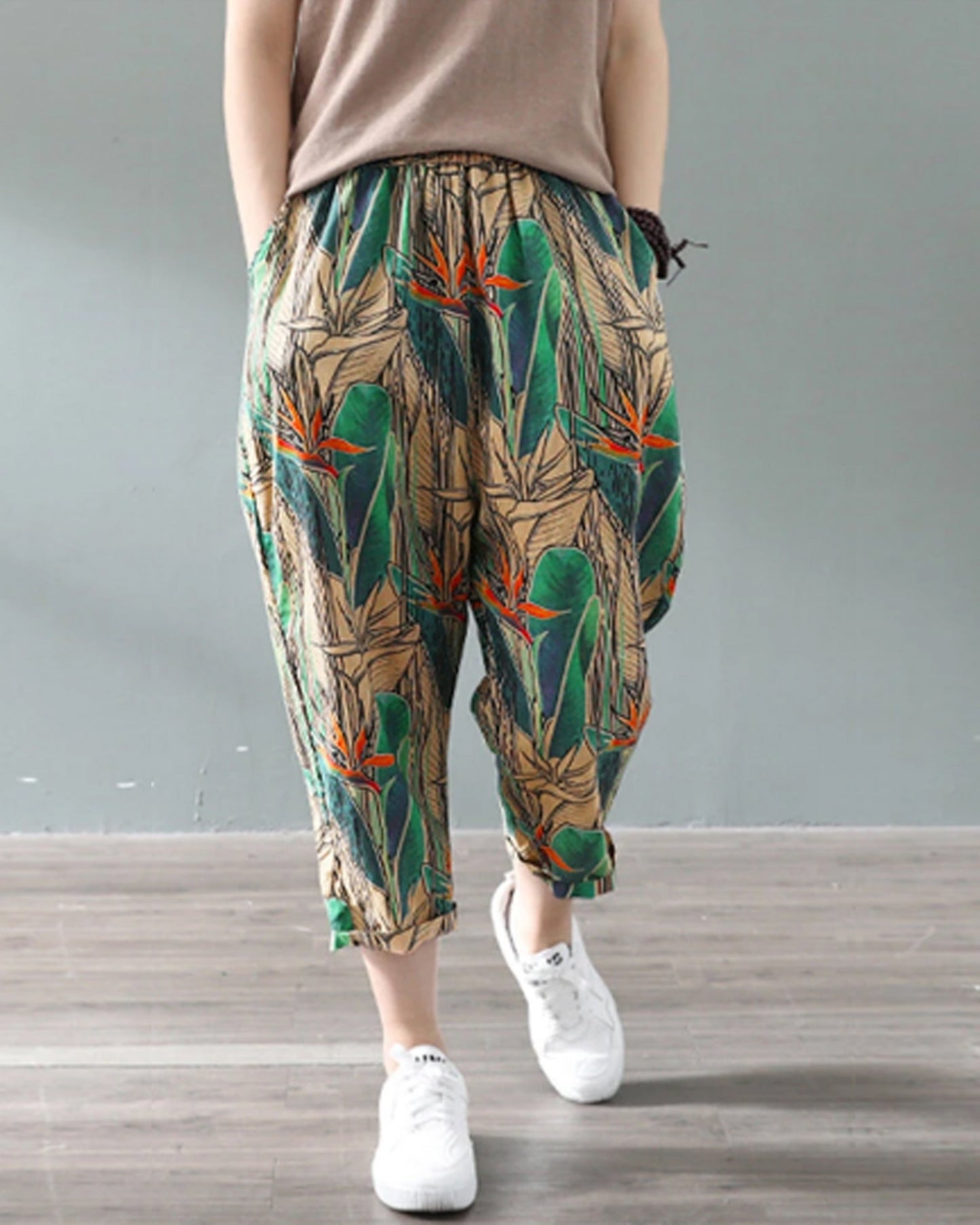 Vintage Mapple Leaf & Red Rangoli Pajama Capri Combo Pack For Womens & Girls(Pack Of 2 Pcs)