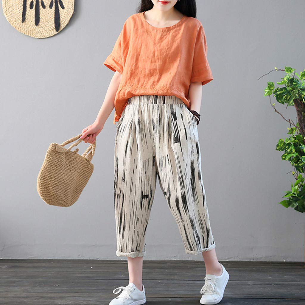 Vintage Off-White Zig Brushy Pajama Capri For Womens & Girls