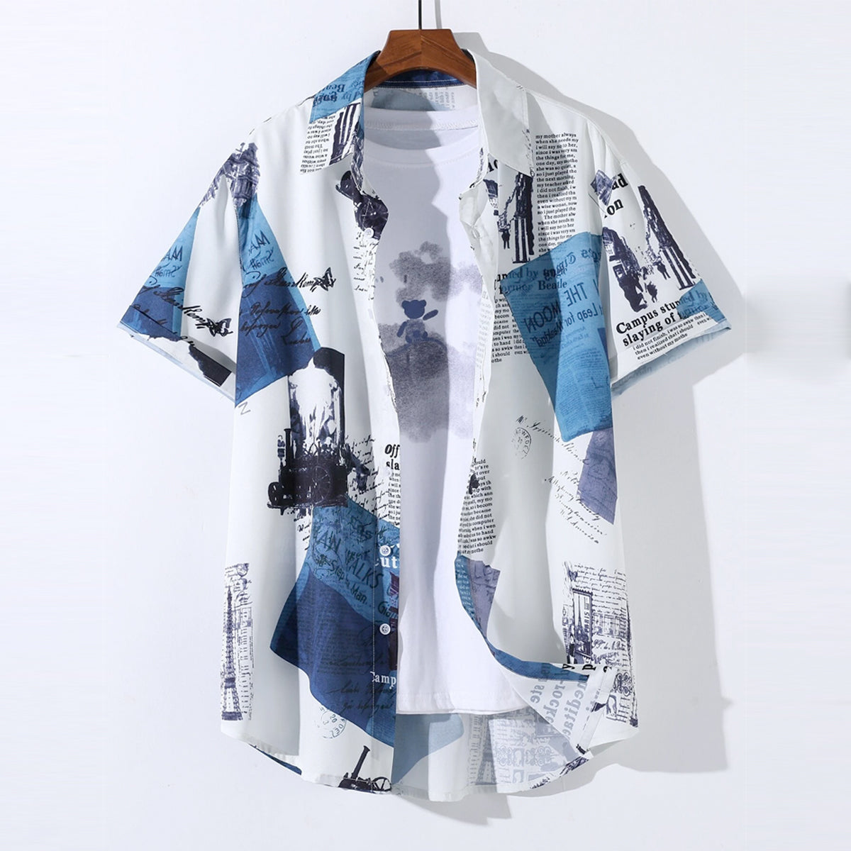 Men Random Print Shirt Combo Without Tee (Pack of 3 Pcs)