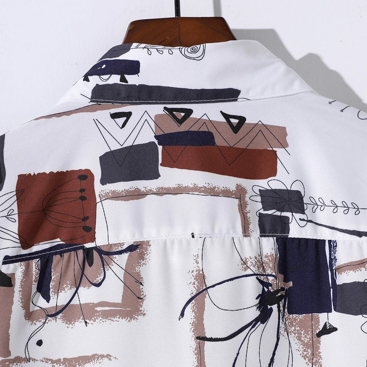 Men Random Brown Print Shirt Without Tee