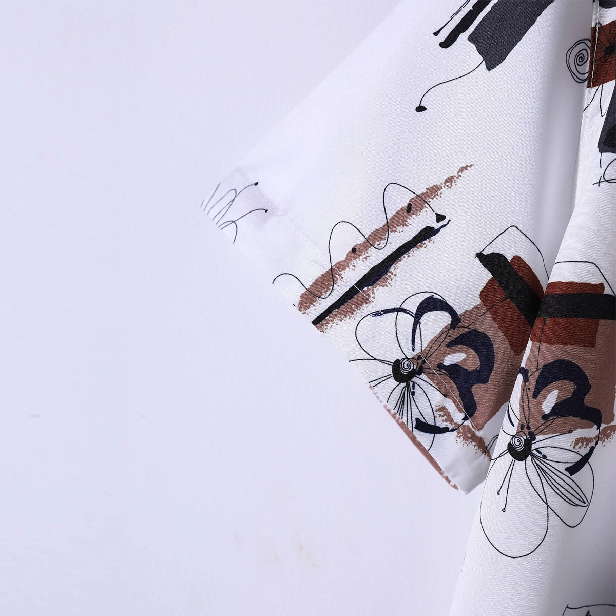 Men Random Brown Print Shirt Without Tee