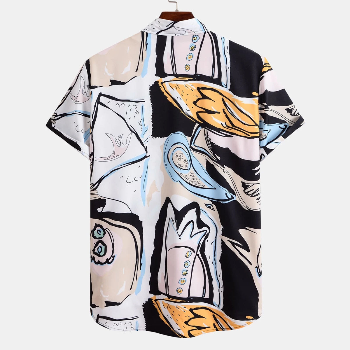 Men Random Abstract Graphic Print Shirt Without Tee