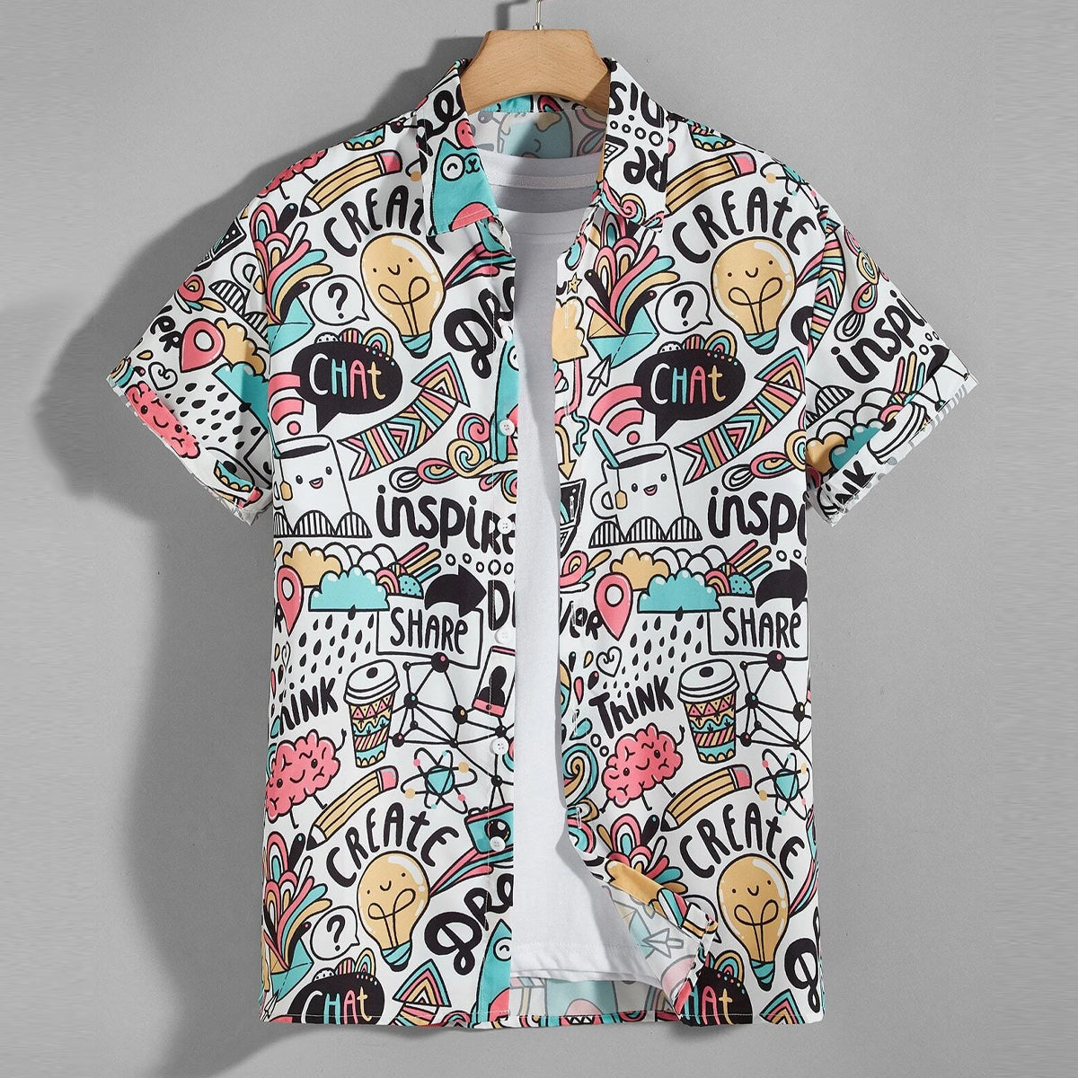 Men Random Print Shirt Combo Without Tee (Pack of 3 Pcs)