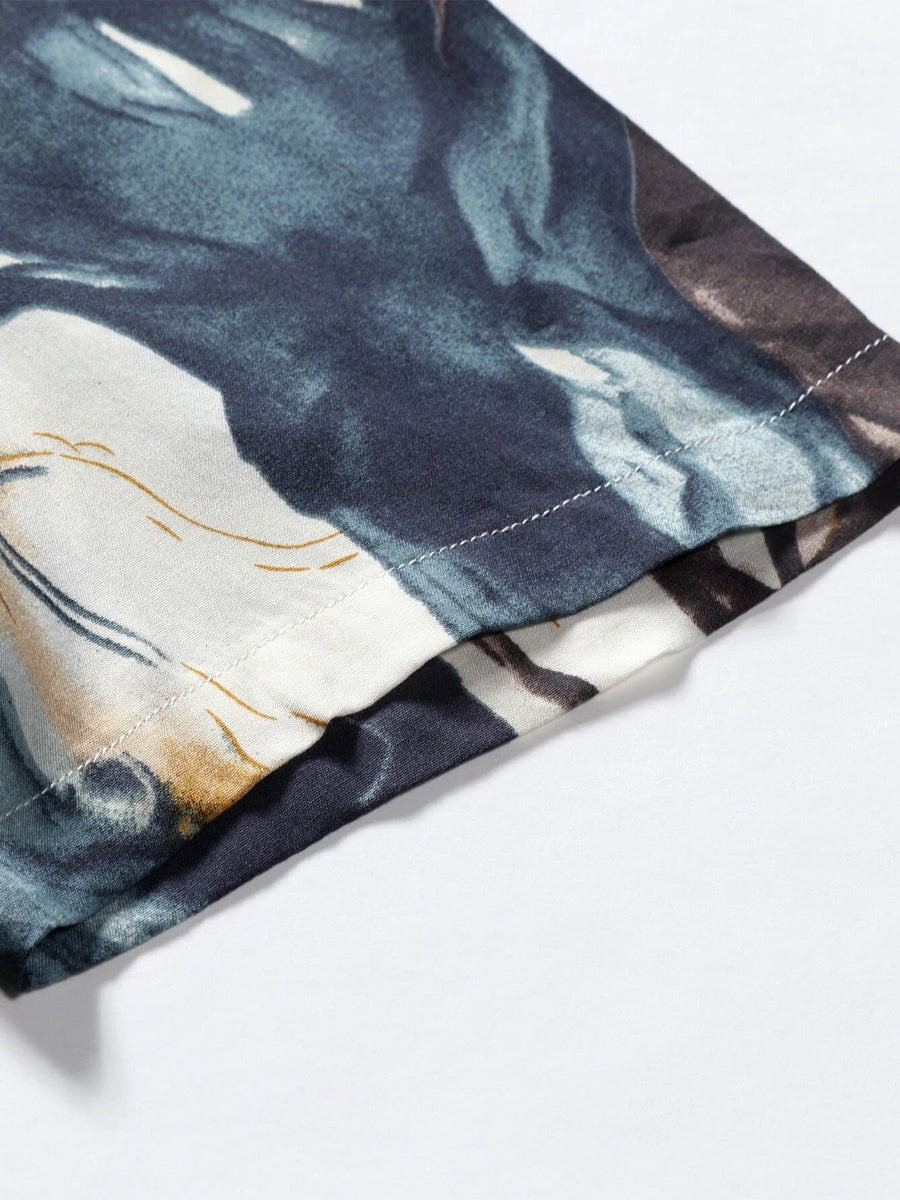 Men Random Milky Valay Graphic Print Shirt Without Tee