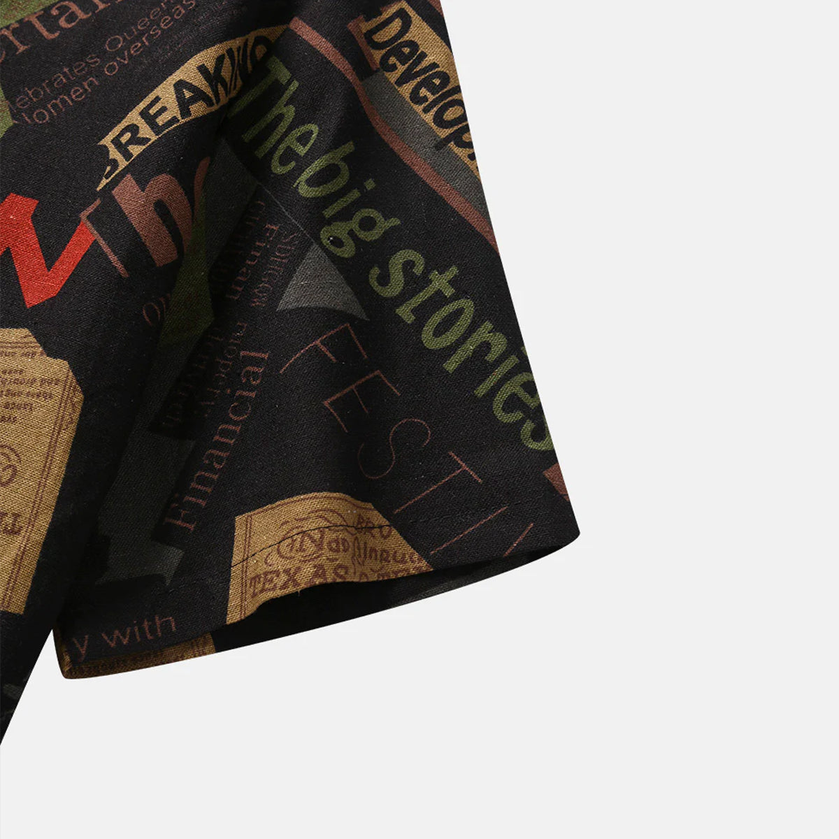 Men Random New News Text Shirt