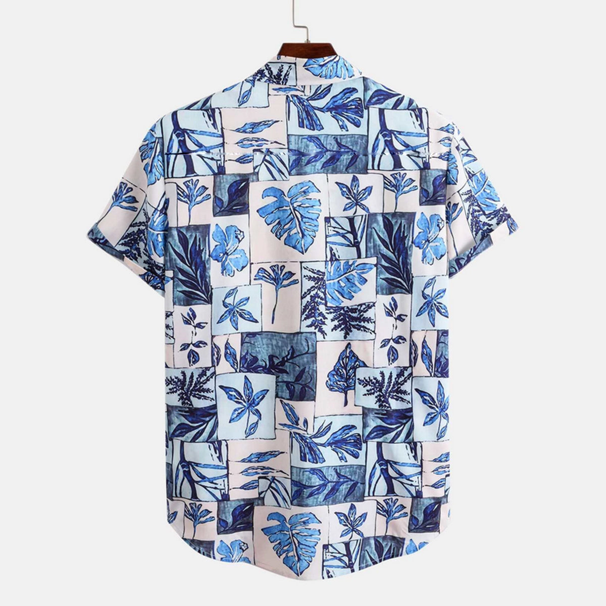 Blue Leaf Boxes Shirt Without Tee