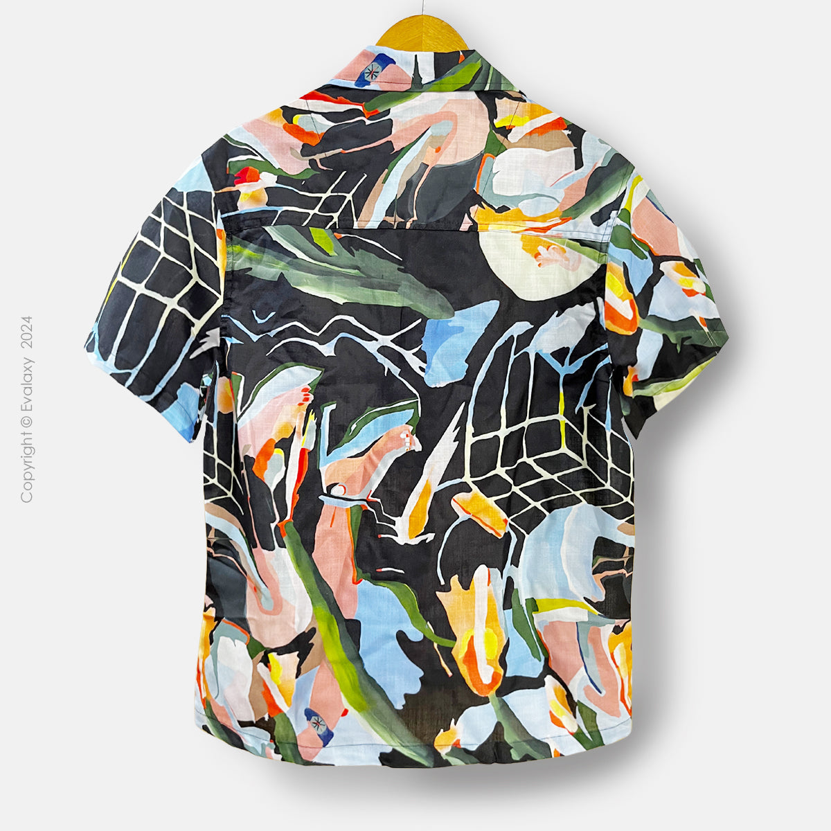 Abstract Sky Black All Over Printed Relaxed Fit Shirt