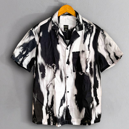 Abstract Black All Over Printed Relaxed Fit Shirt