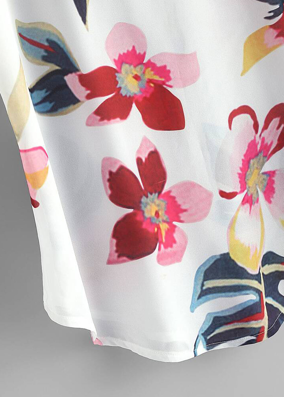 Stylish White Floral & Abstract Color Block Tops Combo For Women & Girls(Pack Of 2 Pcs)