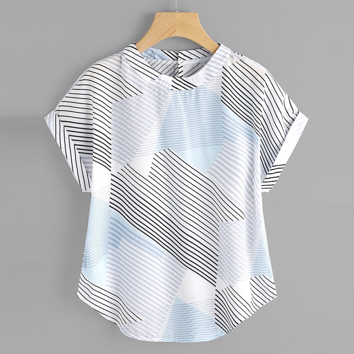 Stylish Zig Zag Sky ,Pink Abstract & Banana Coconut Tops Combo For Women & Girls (Pack of 3)