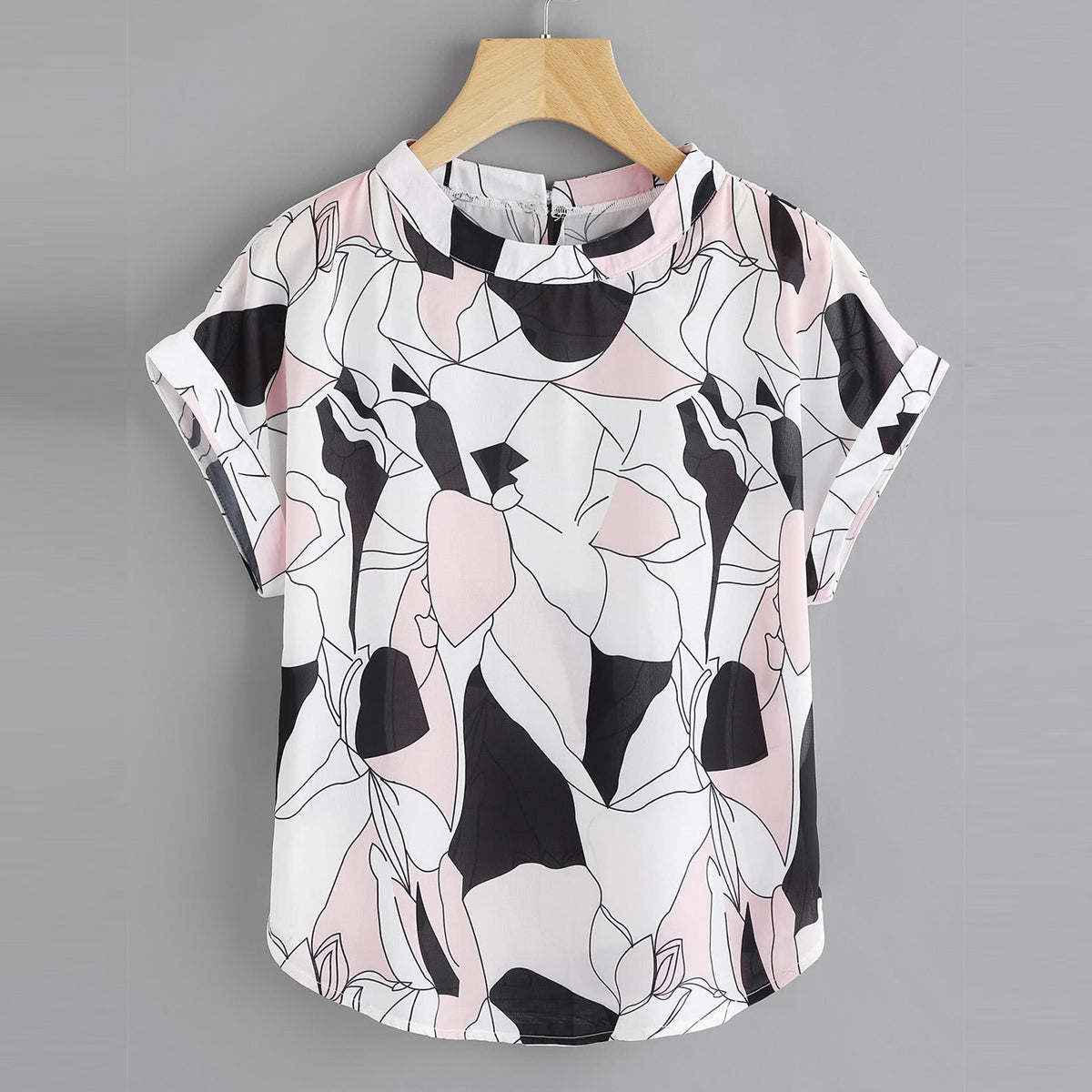 Stylish Zig Zag Sky ,Pink Abstract & Banana Coconut Tops Combo For Women & Girls (Pack of 3)