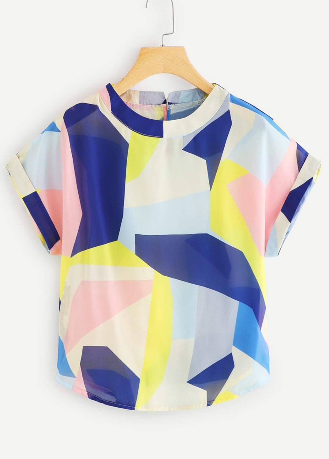 Stylish White Floral & Abstract Color Block Tops Combo For Women & Girls(Pack Of 2 Pcs)