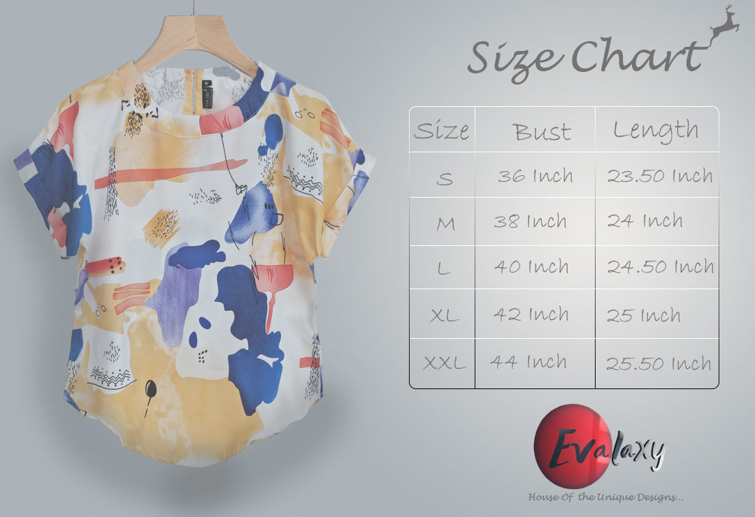 Stylish Orange Splash Design Tops For Women & Girls