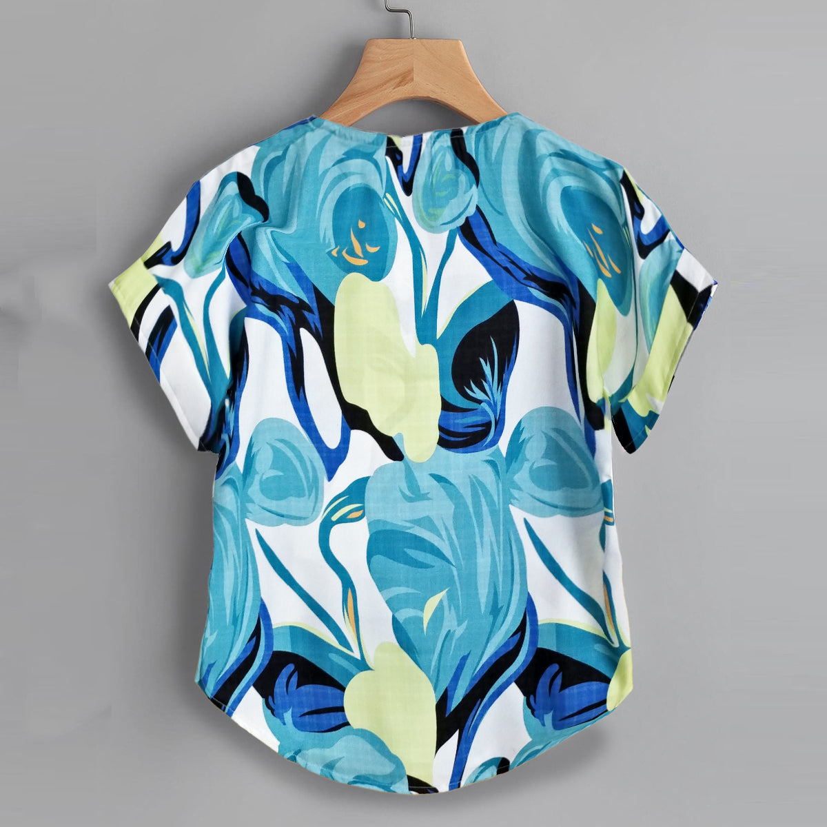 Stylish Turquoise ,Blue Yellow Eyes & Navy Banana Leaf Tops Combo For Women & Girls (Pack of 3)