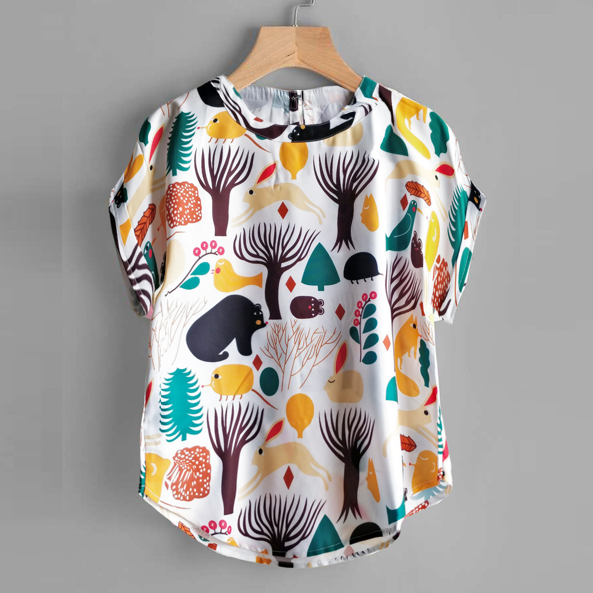 Stylish Camo & Cute Ani Tops Combo For Women & Girls(Pack Of 2 Pcs)