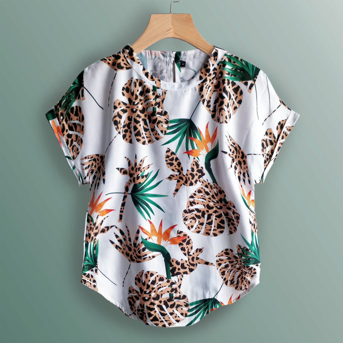 Stylish Abstract Faces,Banana Leaf & Panther Palm Tops Combo For Women & Girls (Pack of 3)