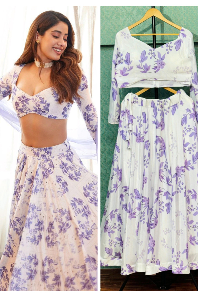 White Silk Lehenga Choli For Women