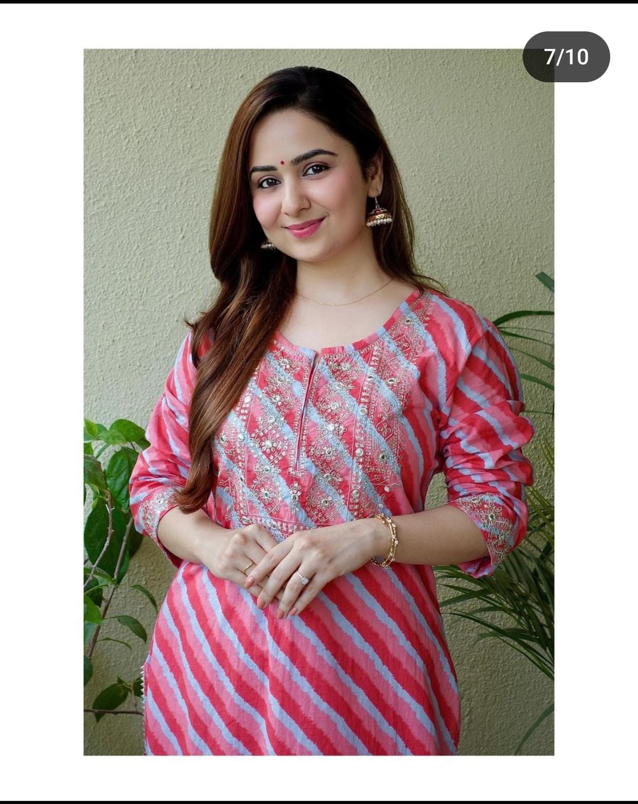 Cotton Silk Pink Kurta Set with Dupatta.