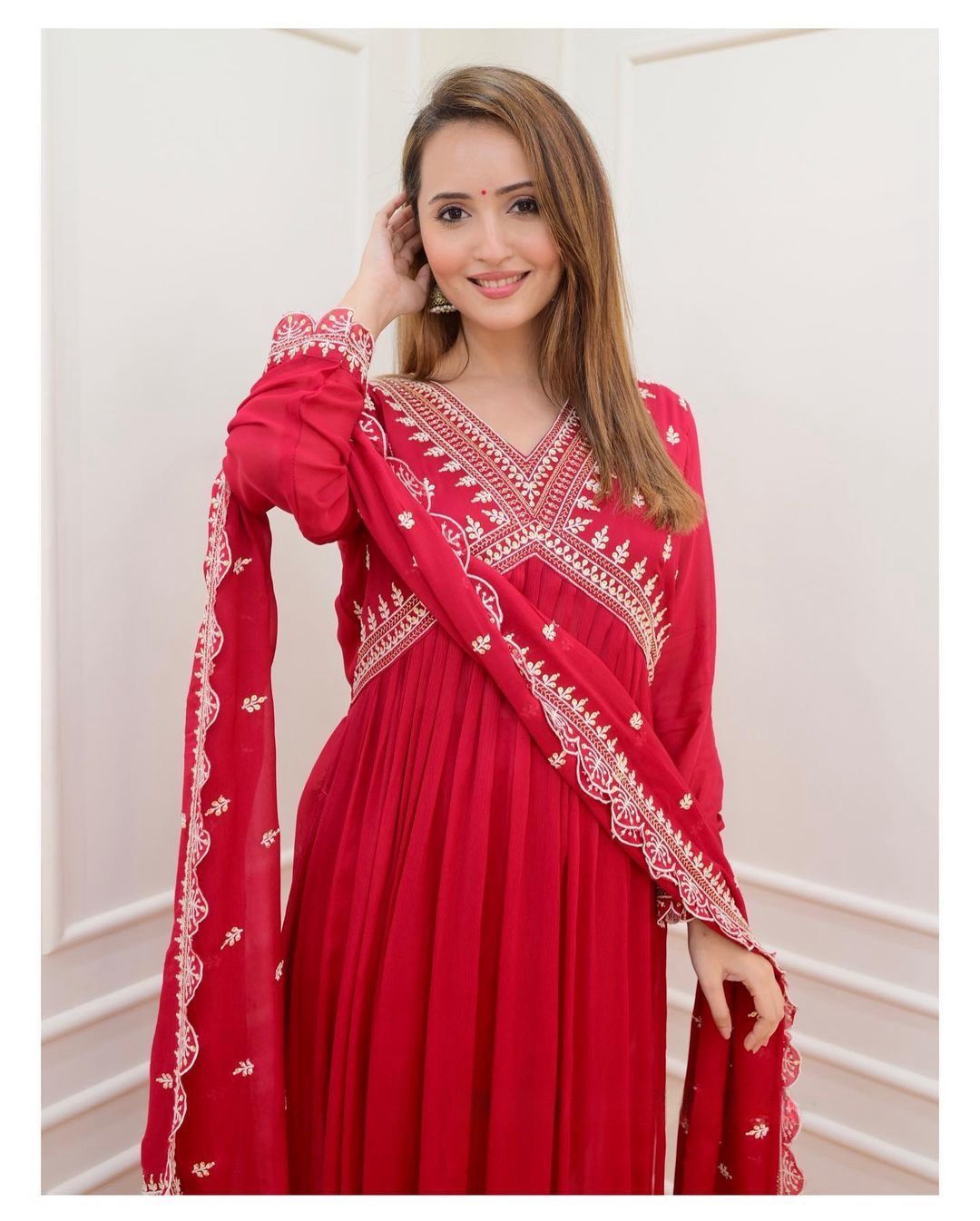 Partywear Alia cut Kurta Suits with Embroidery work