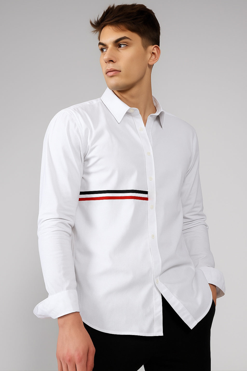 White Virtuoso Stripe full sleeve Shirt