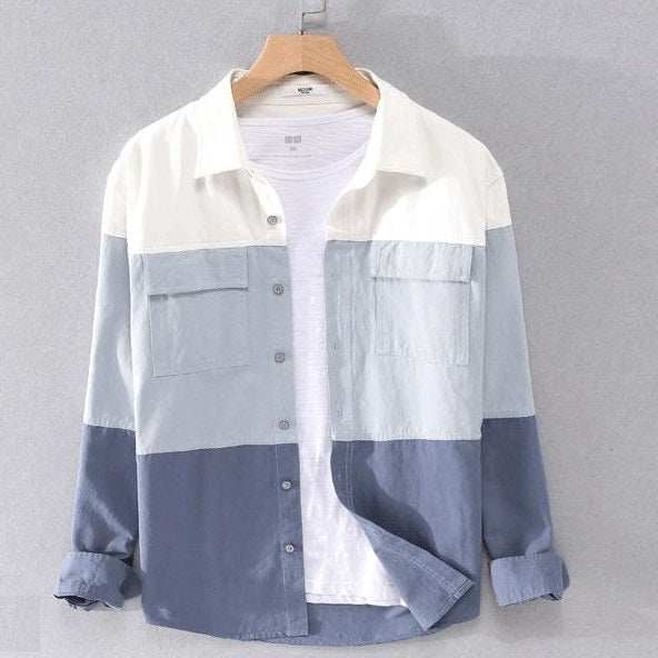 Gray  patch work full sleeve shirt