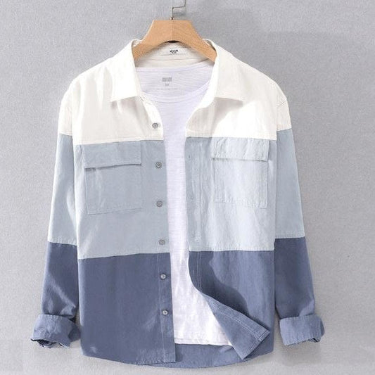 Gray  patch work full sleeve shirt